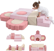 13 Pieces Foam Climbing Blocks for Toddlers Floral Baby Soft Play Gym,Kids Indoo