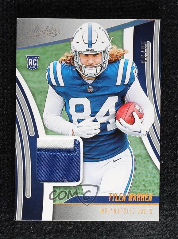 2025 Panini Absolute Rookie Materials Gold 90/99 Tyler Warren #ARM-TWN RC 0y2q