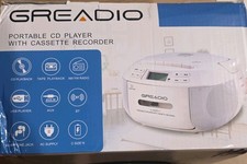 Greadio CD-X2A Portable CD/Cassette Player AM/FM Radio Bluetooth USB AUX Blue