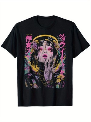 Cyberpunk Angel T Shirt Y2K Anime Aesthetic Graphic Streetwear