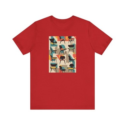 Retro Mid-Century Chairs Pattern Tee | Vintage Graphic Illustration, Eames Era! 