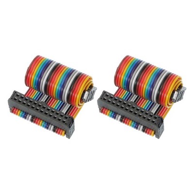 24 Pin IDC Connector Flat Ribbon Cable 2.54mm Pitch Length 150mm Wide 30mm 2Pcs