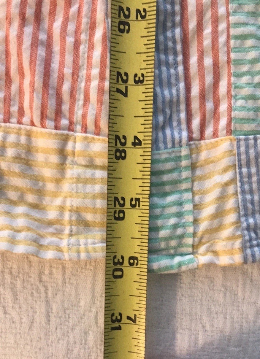 J. Crew Seersucker Patchwork Button Down Blue Yel… - image 13