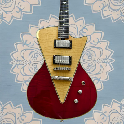 US Ship Ernie Ball Music Man Armada Electric Guitar   Flame Maple Top Red Body
