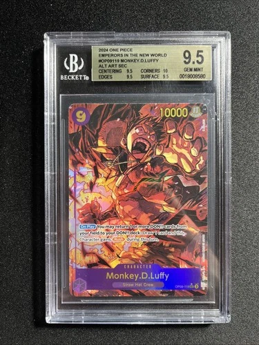 🔥💎📈Monkey D Luffy Op09-119 Alternate Art One Piece PSA 10 SECRET RARE