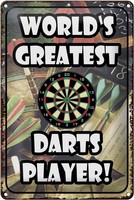 Schild Blech 20X30Cm - Made In Germany - Spruch Worlds Greatest Darts Player Met