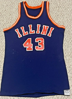 Vintage 1970's Game Worn Used University of Illinois Basketball Jersey w/Pants