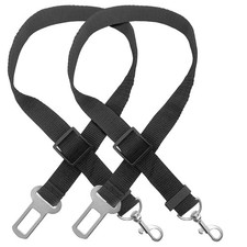 Adjustable Dog Seat Belt for Car, 2 Pack Pet Safety Belts Vehicles, Black
