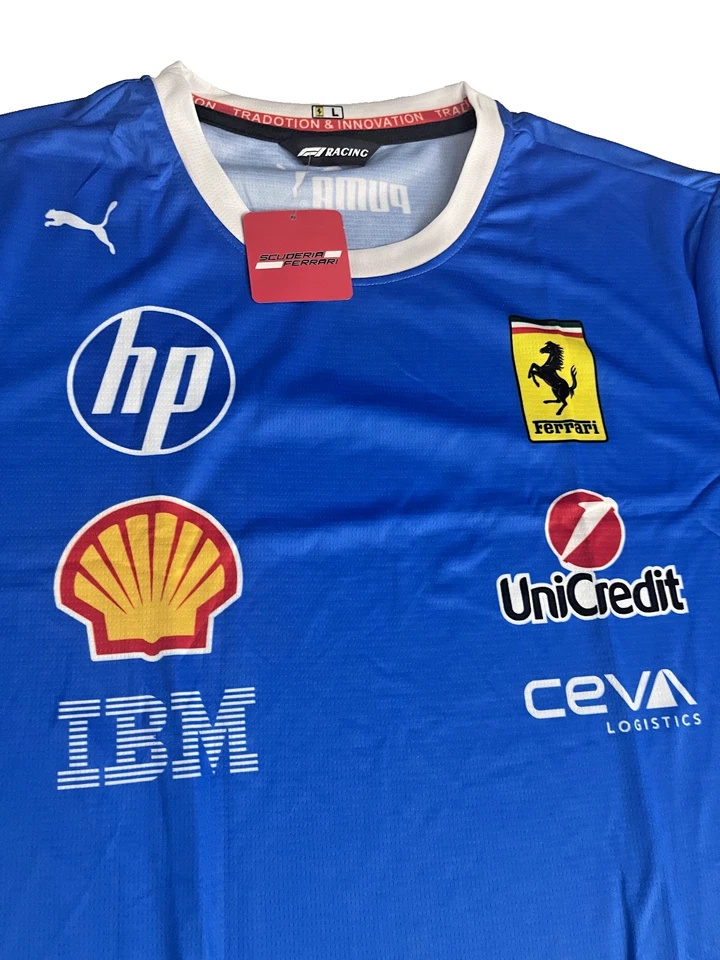 Camiseta Scuderia Ferrari Fórmula 1 Nuevo Modelo 2025 Azul Foto 2 de 4