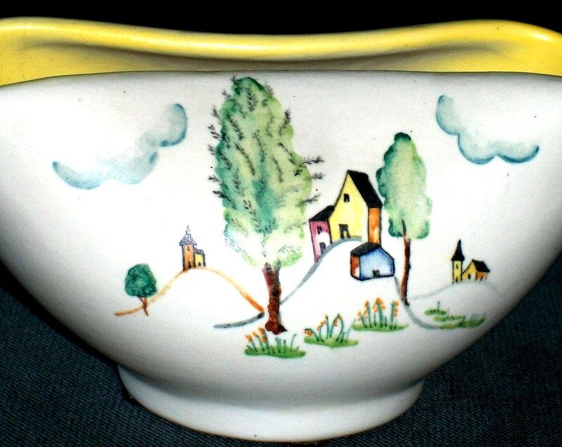 ANTIQUE ITALY ART DECO LENCI TORINO BEAUTIFUL FIGURAL PORCELAIN CERAMIC VASE