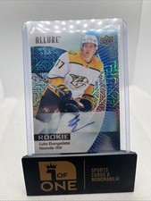2023-24 UD Allure - Blue Line Auto #28/35 - Luke Evangelista RC - Predators 