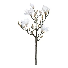 Vickerman 42'' Contemporary Fabric Artificial Magnolia Spray in White