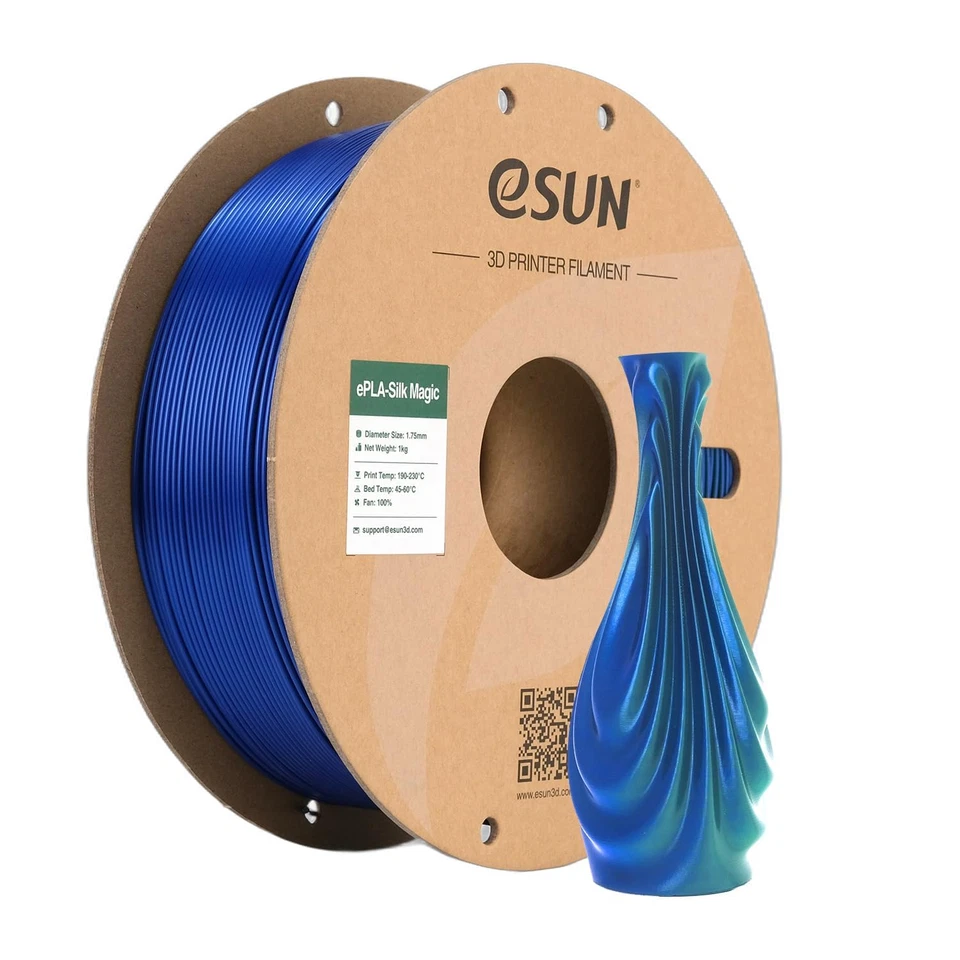 Esun Silk Magic PLA Filament 1.75Mm Silky Bicolor 3D Printer Filament PLA Dime