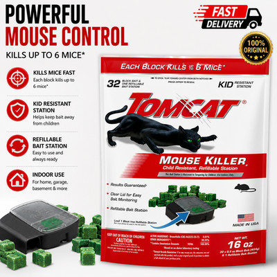Mouse Mice Rat Killer 32 Blocks Bait Poison Rodent Station Trap Tomcat Control