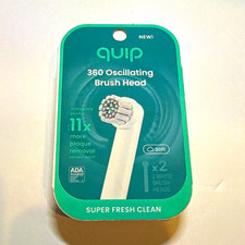 quip 360 Oscillating Brush Replacement Heads Soft Bristles 2-Pack White