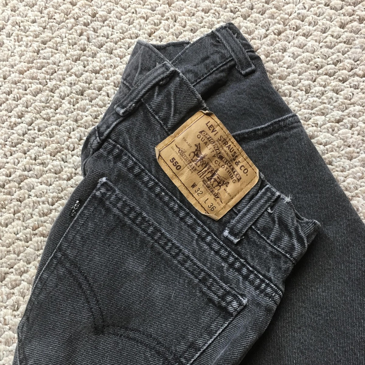 Levis 550 Black W36×30 Made in USA Levis 90's 36x30 Levi's 550 Relaxed Fit Tapered Black Jeans