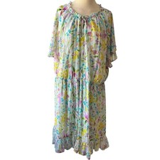 Lauren Conrad Plus Size 4X Spring Pink Floral Flutter Lined Dress NWT Summer S/S