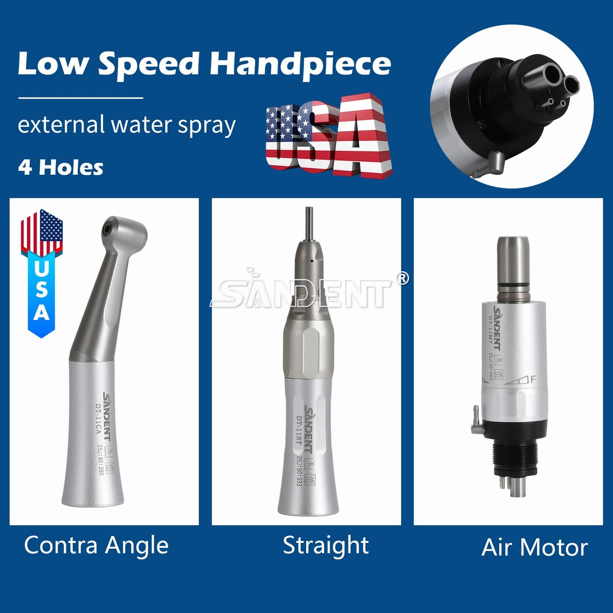 Dental Hygiene Prophy Handpiece Air Motor 4H 4:1 Nose Cone / Low