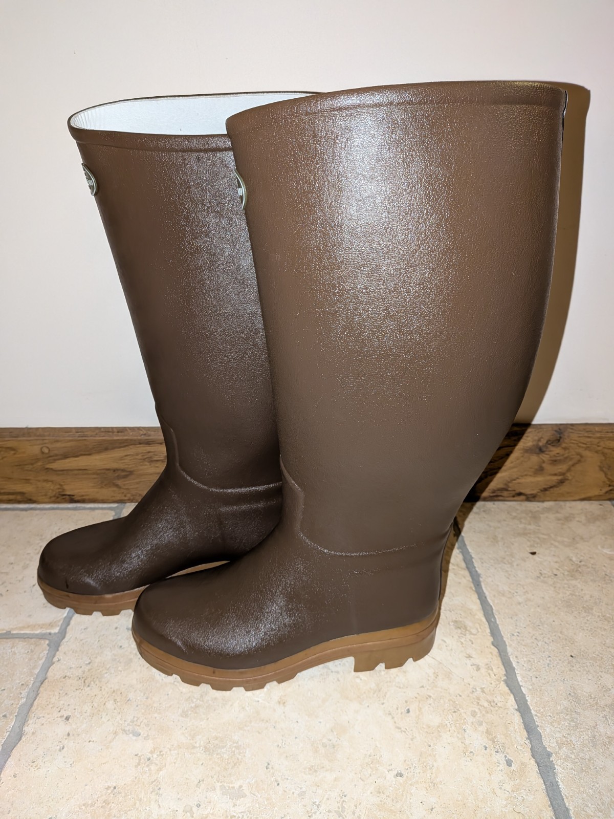 Le Chameau St Hubert  Size 6.5/7 Leather Lined Boots Wide Calf RRP 280 image 3