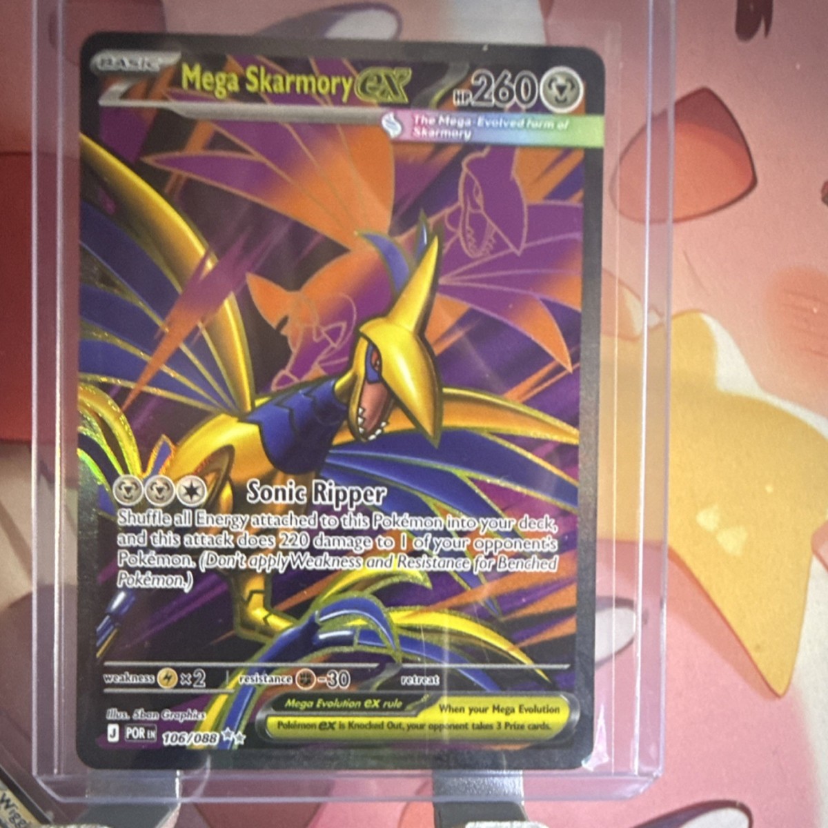 Pokémon Mega Skarmory EX 106/088 Full Art Sonic Ripper 260 HP Holo