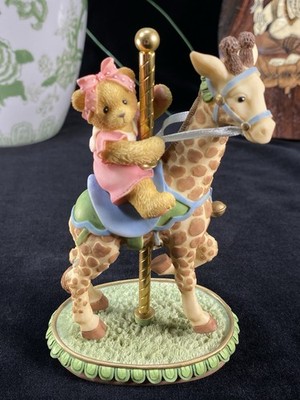 Vintage Cherished Teddies Carousel Bear Giraffe Riding Figurines AP