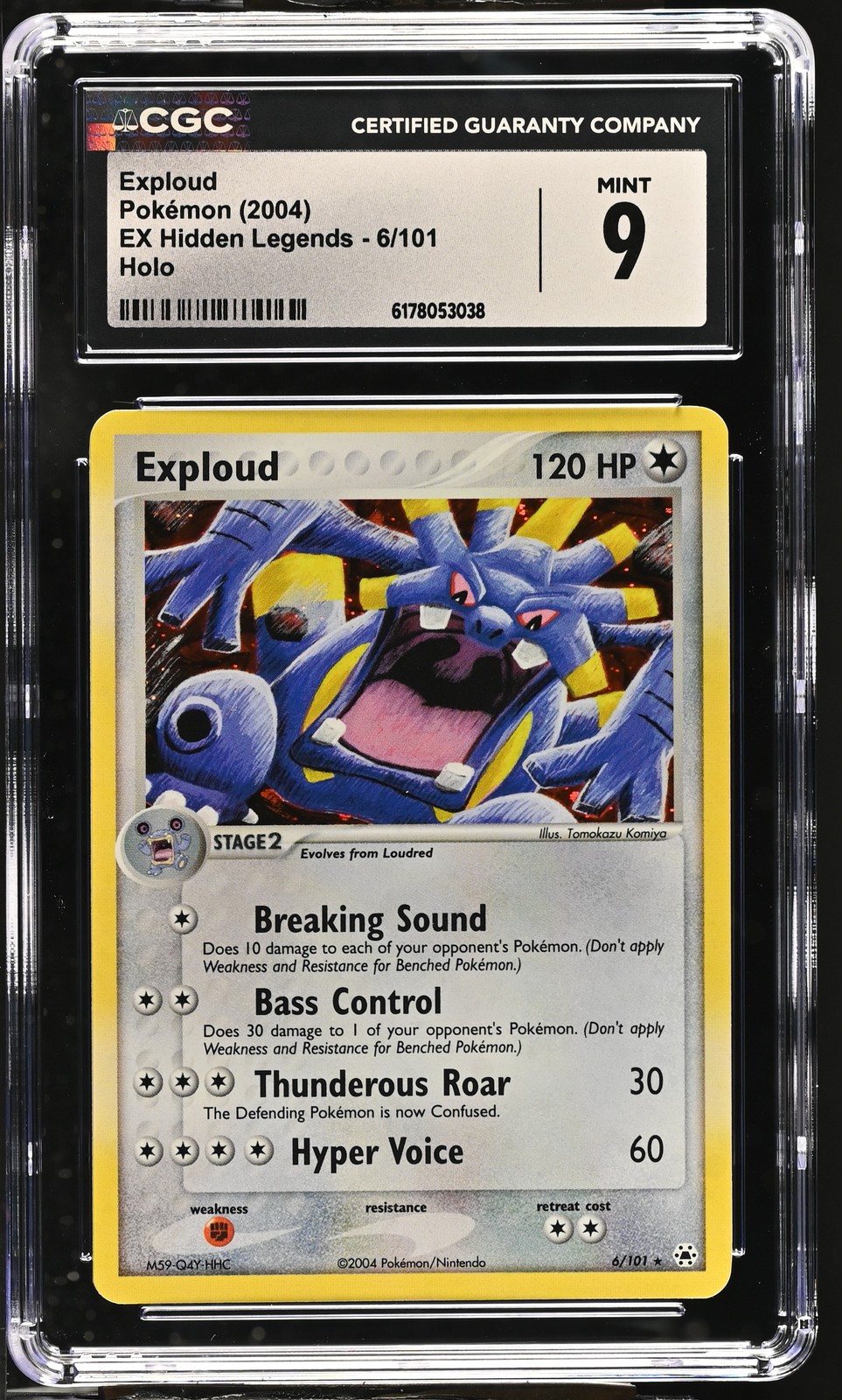 CGC 9 MINT Exploud 6/101 EX Hidden Legends Holo Pokemon Card