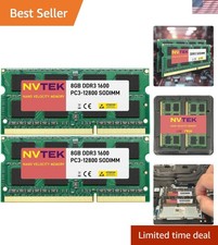 16GB 2X8GB 1600MHZ PC3-12800 SODIMM 2Rx8 1.35V 204-PIN Non-ECC Laptop PC Comp...
