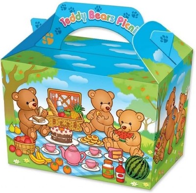 Teddy Bears Garden Picnic Birthday Party Boxes - Childrens Fun Food Meal Box Pla