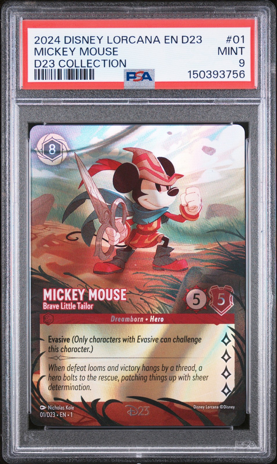DISNEY LORCANA EN D23-D23 EXPO PROMO MICKEY MOUSE - BRAVE LITTLE TAILOR PSA 9