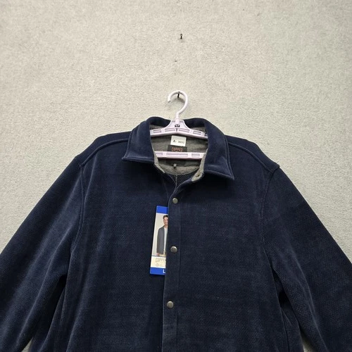 Copper & Oak Supply Co. Men Jacket L Blue Activewear Snap Button Logo NWT image 8