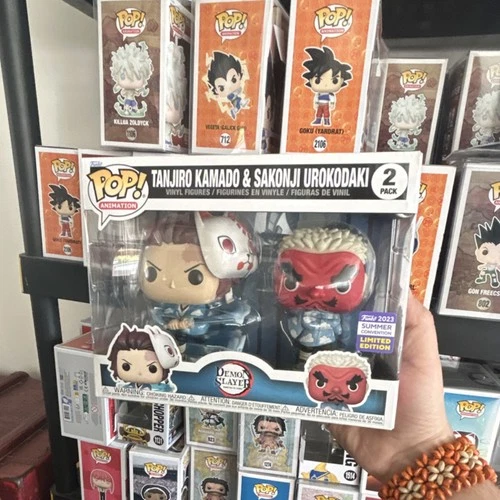 Funko Pop! Demon Slayer Tanjiro Kamado & Sakonji Urokodaki 2 Pack 2023 Summer C…