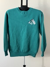 Vtg Disney 101 Dalmatians Sweatshirt Mens Med Green Embroidered Cartoon Dog 90s