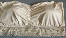MATALAN - Bandeau Bralet Silky Feel Nude/ Beige Bralet /Lace Trim Size XL - BNWT
