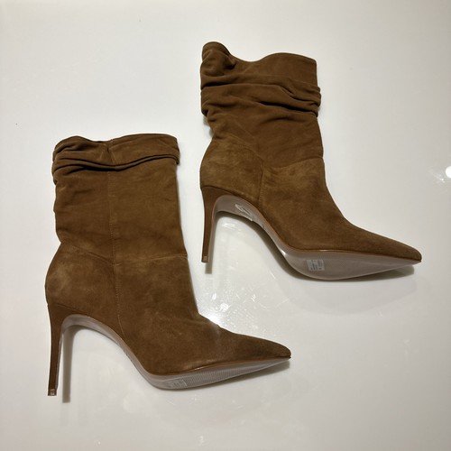 Schutz Brown Suede Scrunched Boot