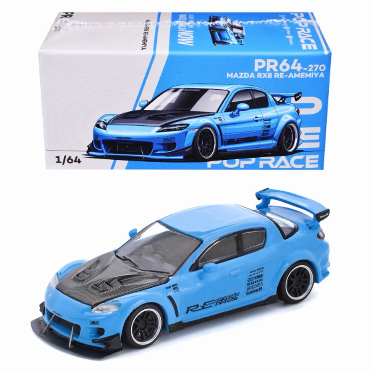 Matchbox Mazda RX-8 Del 2004, Scala 1:64, Modello Pressofuso Colore Blu, Edizione Collezione Japanese Streets #10/125