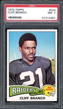 Cliff Branch Rookie Card 1975 Topps #524 PSA 7