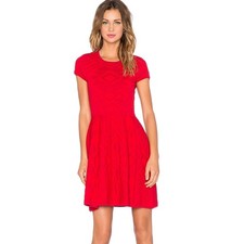 Parker Meena Cap Sleeve Fit and Flare Sweater Dress   Size: XS
