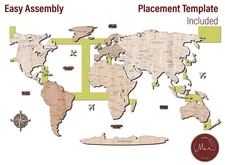 Atlas Laser cut world map wall décor English / Digital Dxf ,Svg Digital File,