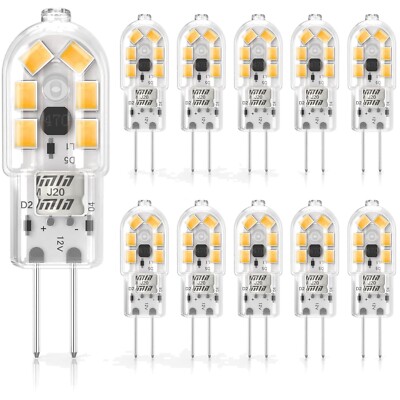 G4 LED Lampen, 2W, 12V, Warmweiß, 180LM, Ersatz 20W Halogen, 10er Pack