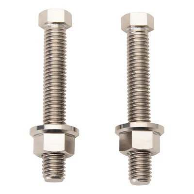 Pernos ajustadores de eje de titanio plateados para Kawasaki KX-KX-F Motocross 2003-2025 Foto 3 de 4