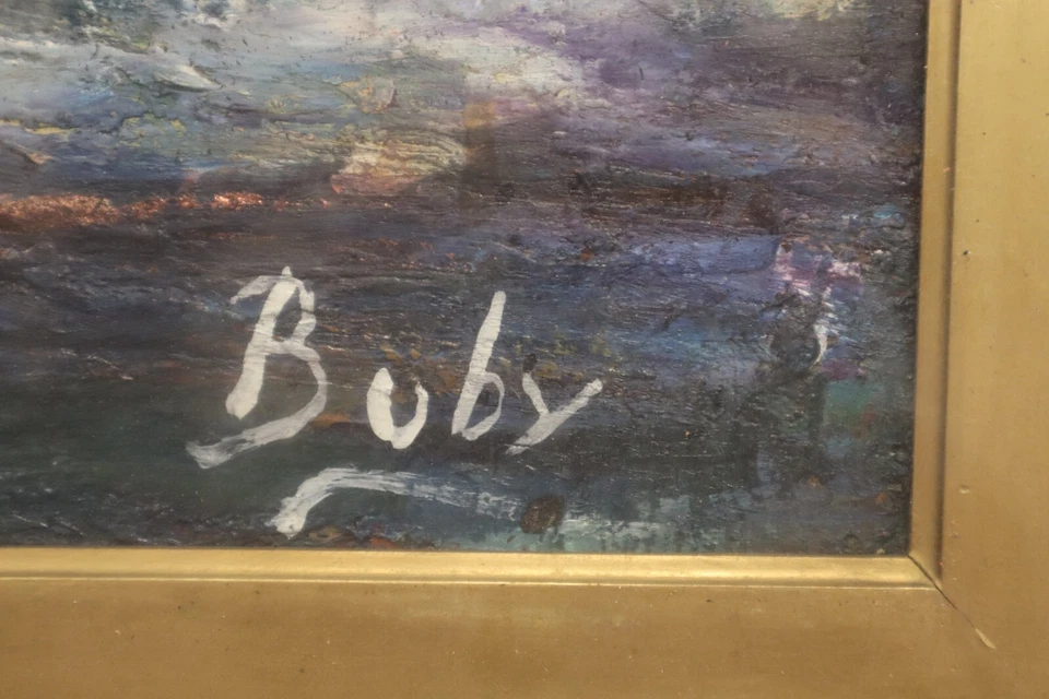 Buby dal Toso ( Scuola XX Secolo ) Dipinto Olio su Tela Paesaggio con Cornice - Imagen 4 de 4