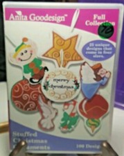  NEW  OOP Anita Goodesign - STUFFED CHRISTMAS ORNAMENTS - Embroidery Machine