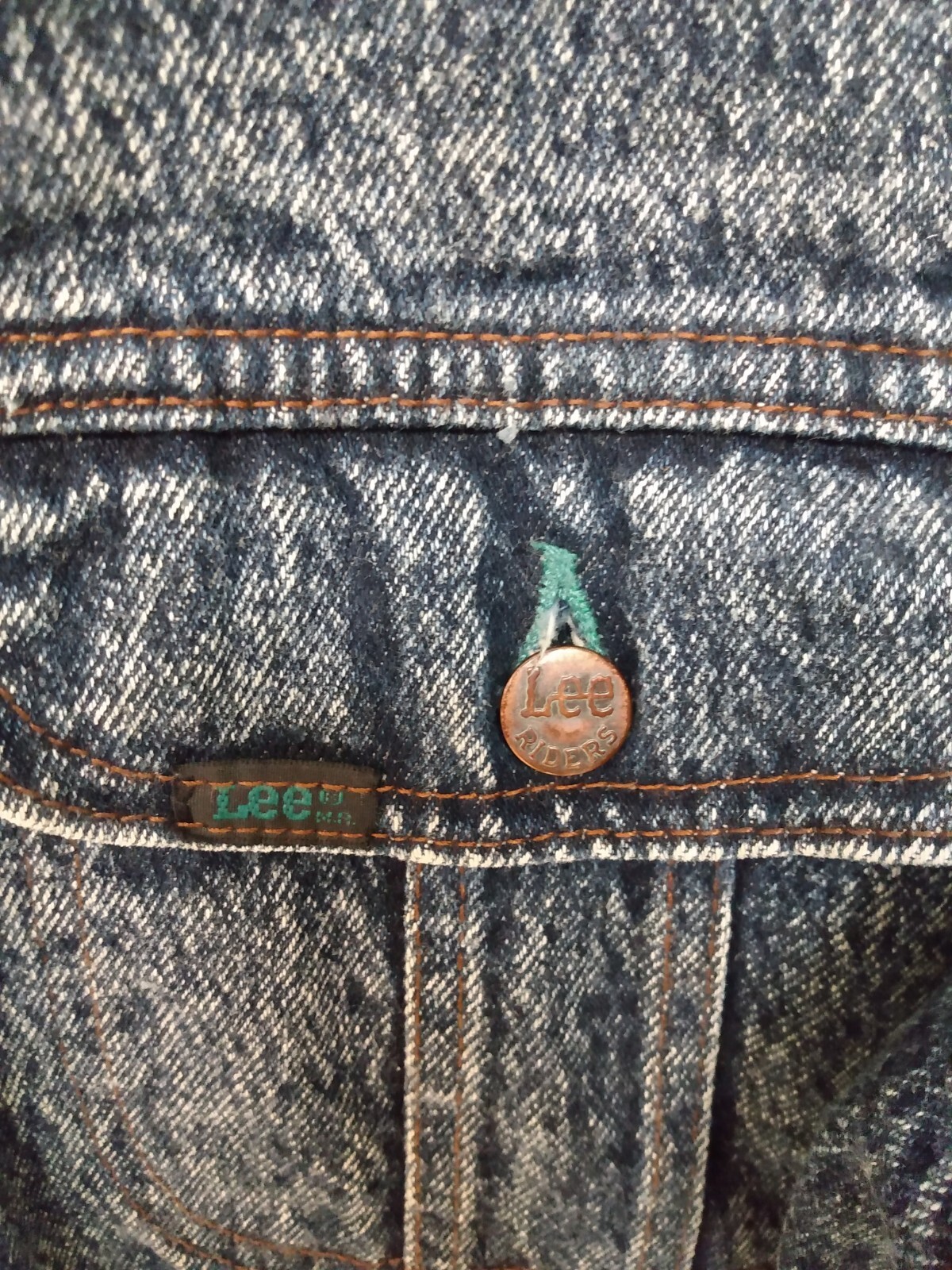 80s Lee Easy Rider Acid Wash Blue Denim Trucker Jean … - Gem