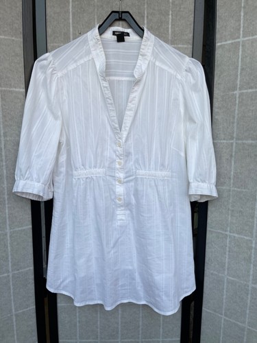 H&M Mama Bluse Hemd weiß Gr. M Kurzarm Tunika Umstandsbluse Schwanger