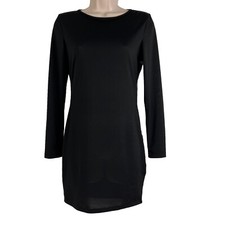 Shein Dress Women's XS Long Sleeve Above Knee Backless Lightweight Black Party
