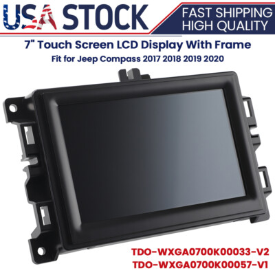 7'' LCD Touch Screen w/ Frame For 2017-2020 Jeep Compass Radio Navigation Replace