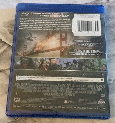 RISE OF THE PLANET OF THE APES (2011, BLU-RAY) NEW SEALED - Picture 2 of 10