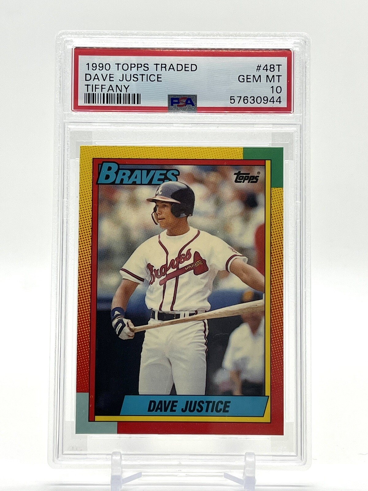 1990 Topps Traded Tiffany Dave Justice #48T PSA 10 GEM MT Atlanta Braves  Rookie | eBay