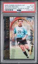 Panini 2002 Mondiali Giappone Esclusiva Bandiera Giocatore F19 Alvaro Recoba PSA 8