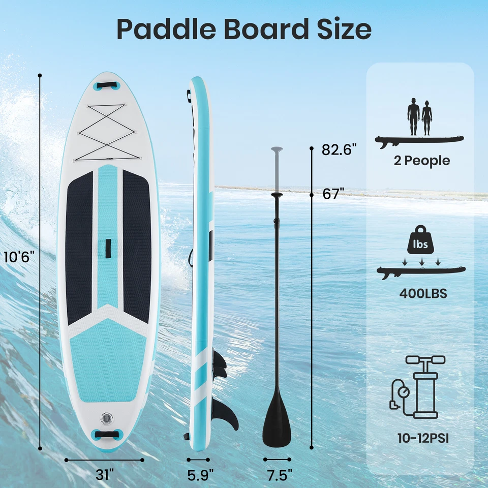 JHK Inflatable Paddle Board,Ultra-Light Stand Up Paddle Board w/ SUP Accessories - Image 2 of 4